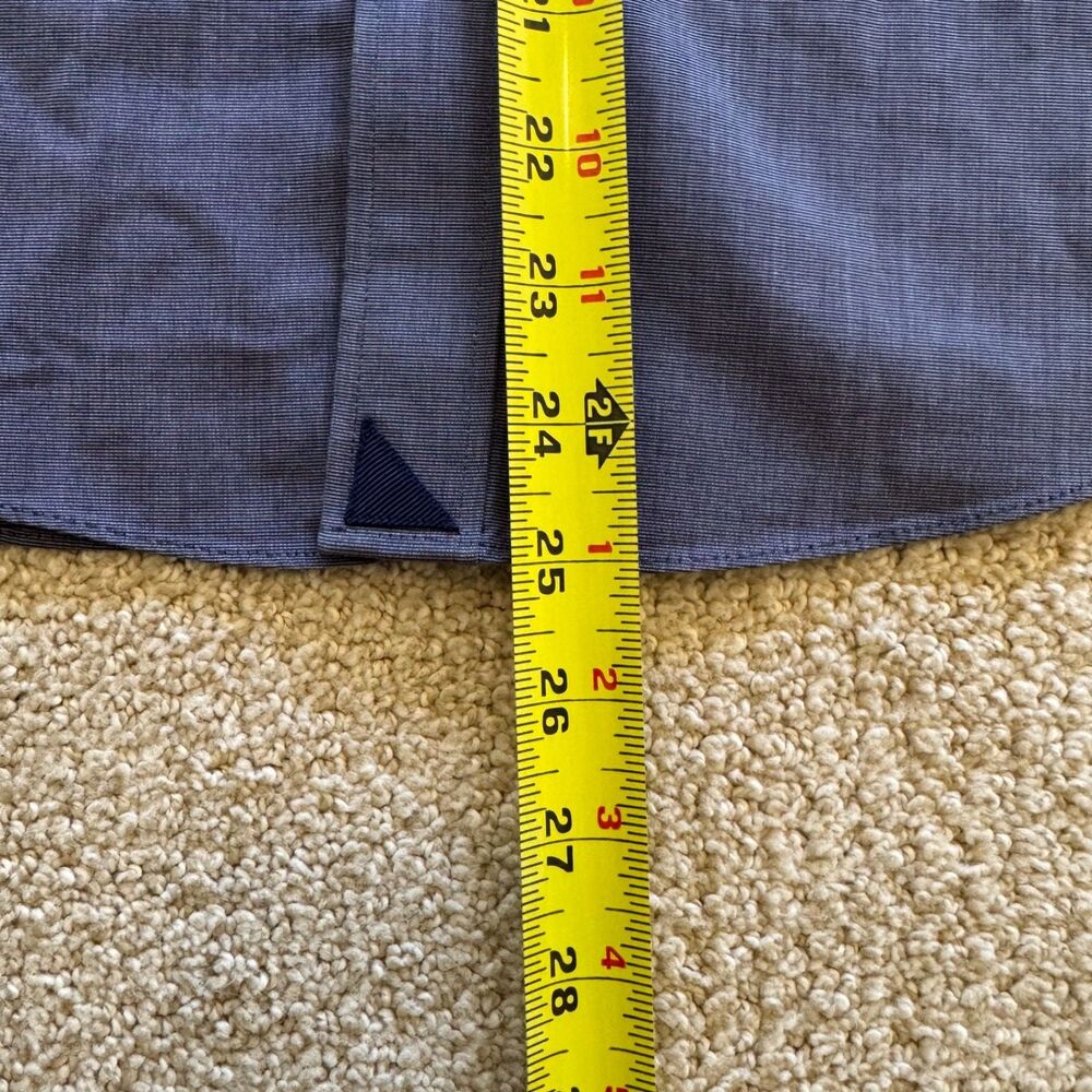 UNTUCKit Orville WF Mens L Slim Fit Wrinkle Free Blue Cotton Button-Up Shirt - Picture 5 of 8